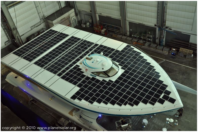 PlanetSolar: O maior barco do mundo movido con enerxía solar